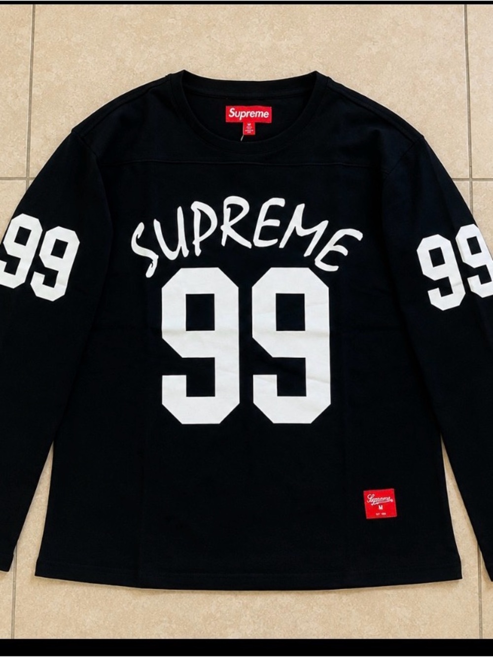 Supreme Black & White '99 Graphic Long Sleeve Jersey